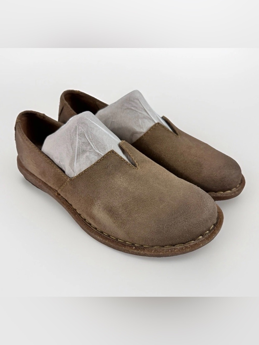 Born F7610 Suede Slip On Loafers Comfort Casual Walking  Brown  Women's 8/EU 39